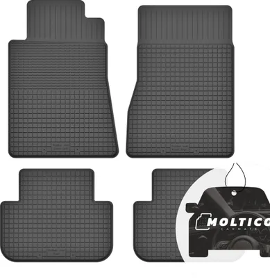 Productafbeelding van Rubberen vloermatten met rand, autovloermatten, rubberen matten, passend voor BMW 7-serie E38 (1994-2001), set van 4 stuks