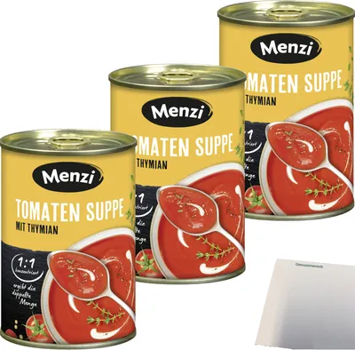 Produktbild von Menzi Tomaten Suppe Konzentriert 3er Pack (3x400ml Dose) + usy Block