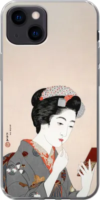 Produktbild von MuchoWow® Handyhülle Schutzhülle Hülle für Telefoonhoesje iPhone 13 mini Japanisch - Frau - Make-up - Altmodisch Silikon Softcase Handy Hülle - Softcase