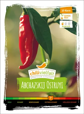 Produktbild von Chili Abchazskij Ostruyi | Chilisamen von Chilivielfalt, Einzelartikel / komplette VE:Einzelartikel