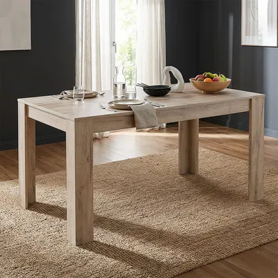 Produktbild von Homestyle4u Esstisch 135x80 cm Eiche Grau Esszimmertisch Holztisch
