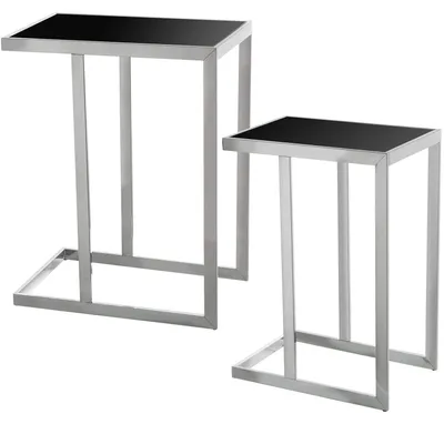 2er-Set Tische, Metall/Holz, 49,5x31,5x64 cm & 41x28,5x58,5 cm