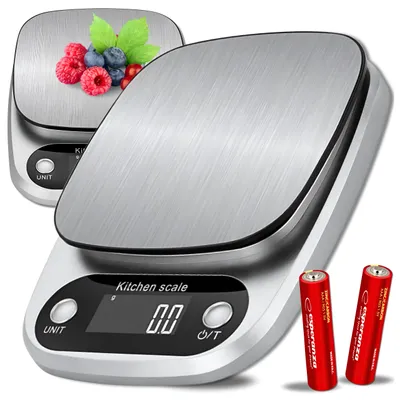 Produktbild von ELEKTRONISCHE PRÄZISIONSKÜCHENWAAGE 1 g | 5 kg TARA SCHMUCKWAAGE + BATTERIEN