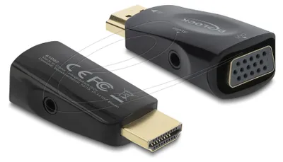 Zdjęcie produktu dla DeLOCK 61082, HDMI, VGA, Czarny