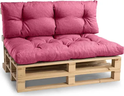 Produktbild von Palettenkissen, Gartensofakissen, Sitzkissen, N_PPI (Set Sitzkissen 120x80 + Rückenlehne 120x40, Rose)