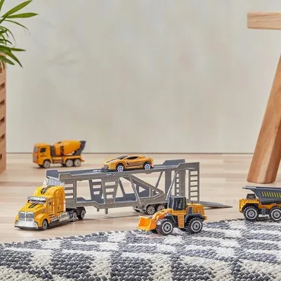 Produktbild von Joinco Baufahrzeug Transporter Set mit Betonmischer Spielzeug