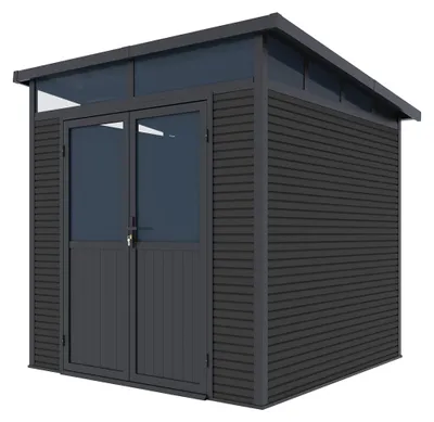 Produktbild von Weide Gartenhaus | Aluminium & WPC | Gerätehaus mit Doppeltür | 218x218 cm | Wetterfest in Anthrazit