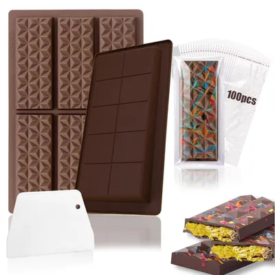 Image de Moules en silicone pour chocolat, forme diamant, lot de 2, antiadhésifs, pour la pâtisserie