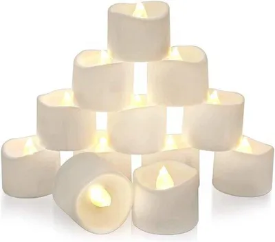 Image de Bougies de Noël, lot de 12, blanc chaud, à lueur vacillante