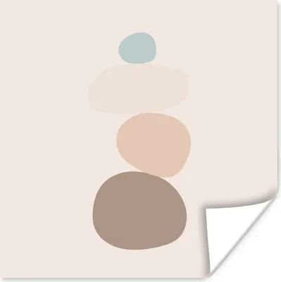 Produktbild von MuchoWow® Poster Steine - Pastell - Strichzeichnung 75x75 cm - Wand Dekoration