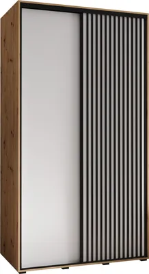 Produktbild von MEBLE KRYSPOL Lanko 1 Schrank mit 2 Schiebetüren  - 235,2x140x60 cm - Artisan Weiß Schwarz