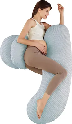 Obrázek produktu pro Topchances Extend těhotenský polštář nastavitelný, H tvar Comfort Pillow dospělé celé tělo kojící polštář tělo polštář, světle modrá