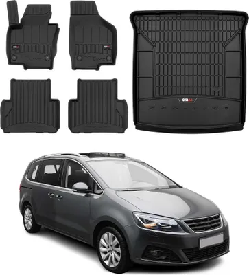 Obrázok produktu pre Sada podlahových rohoží a kufra pre Seat Alhambra 2010-2022 TPE čierna