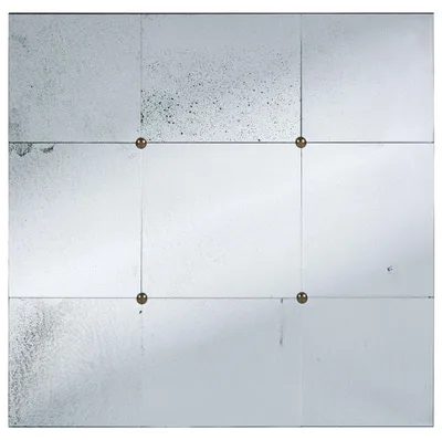 Produktbild von BELIANI Wandspiegel Schwarz Glas Quadratisch 80x80 cm mit Schmalem Rahmen Antik-Optik Modernes Vintage Design Spiegel Dekospiegel Kachelspiegel