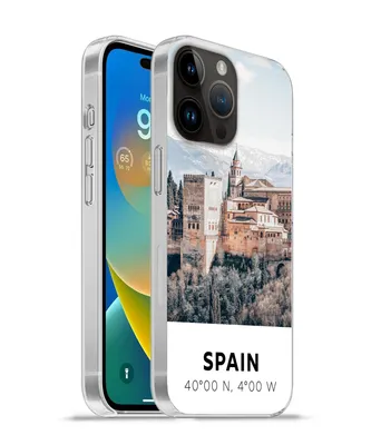 Produktbild von MuchoWow® Handyhülle Schutzhülle Hülle für Apple iPhone 14 Pro Max Spanien - Schloss - Vintage - Sommer Silikon Softcase Handy Hülle - Hardcover