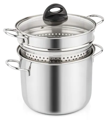 Spaghettitopf mit Einsatz, Ø 18 cm, 3,1 l, Edelstahl 18/10, Induktion