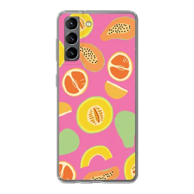 Produktbild von MuchoWow® Handyhülle Schutzhülle Hülle für Samsung Galaxy S21 Obst - Muster - Rosa Silikon Softcase Handy Hülle - Softcase