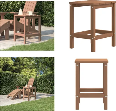 Produktbild von vidaXL Adirondack Gartentisch Braun 38x38x46 cm HDPE - Gartentisch - Gartentische - Tisch Für Garten - Gartenmöbel
