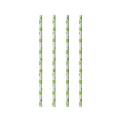 Produktbild von Papstar Papierstrohhalme Ø 6 mm · 20 cm "green Dots" 10 x 100 Stück