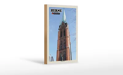 Produktbild von Holzschild Städte Herne Bonifatius-Kirche Architektur 12x18 cm