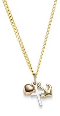 Produktbild von Anhänger Glaube Liebe Hoffnung mit Goldkette 42 cm 585-14 Karat Gold