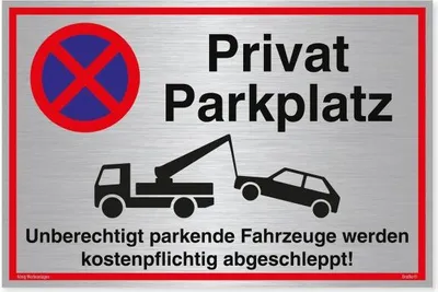Produktbild von Dreifke® Schild Privatparkplatz | Schild mit UV-Schutz 300x200mm Silber Alu