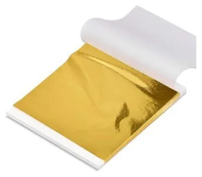 Image de Feuilles d'or, 100 pièces, dimensions 14 x 14 cm, pour l'art et l'artisanat