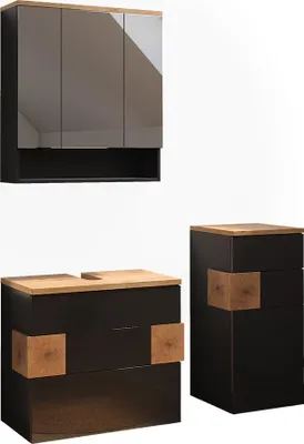 Image de Meubles bain Vicco Eden Anthracite 3 parties, Model 57533