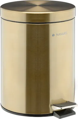 Produktbild von Navaris Mülleimer Kosmetikeimer Abfalleimer für Badezimmer - 5l Eimer Badmülleimer für Bad - kleiner Badeimer Badezimmermülleimer - Gold