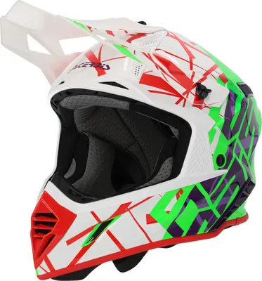 Zdjęcie produktu dla Kask motocrossowy Acerbis X-Track 2024, biały/zielony/czerwony, XL (61/62)