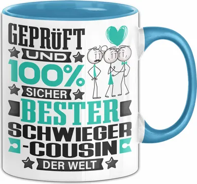 Produktbild von Schwiegercousin Geschenk Lustiger Spruch für Schwiegercousin Geschenkidee Bester Schwiegercousin Der Welt (Blau)