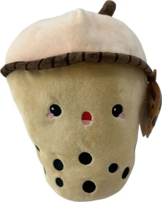 Produktbild von Bubble Tea Plüschtier 26 cm – Boba Kuscheltier Kissen für Kinder beige