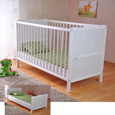Immagine prodotto di Lettino per neonati - Lettino per bambini - Letto per bambini - Lettino - Regolabile in altezza - Trasformabile in letto per bambini più grandi