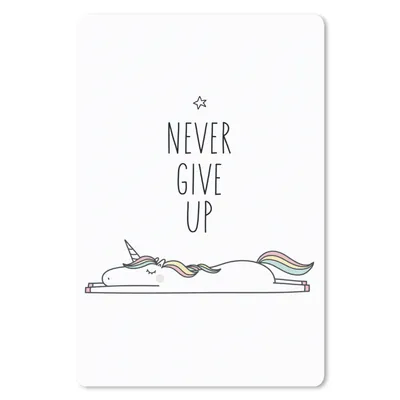Produktbild von MuchoWow® Mauspad Mousepad Einhorn - Kinder - Zitate - Niemals aufgeben - Mädchen 18x27 cm - Mousepads - Maus Mat - Pad - Mausunterlage