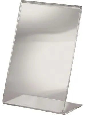 Produktbild von SIGEL TA214 Tischaufsteller, DIN A6 (105x148 mm), schräg, einseitige Präsentation, glasklar, Acryl