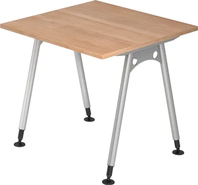 Produktbild von bümö Schreibtisch Serie-A - Größe:  80 x 80 cm, Nachbildung: Nussbaum