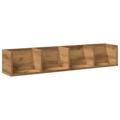 Image de Étagère murale à CD chêne artisanal 100x18x18cm bois ingénierie