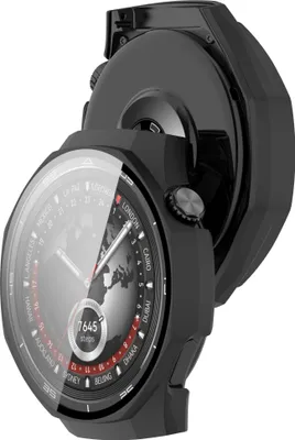 Produktbild von Etui ze szkłem do zegarka Bizon Case+Glass Watch do Huawei Watch GT5 Pro 46 mm matowe czarne
