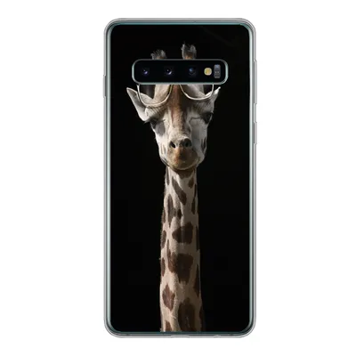 Produktbild von MuchoWow® Handyhülle Schutzhülle Hülle für Samsung Galaxy S10 Giraffe - Schutzbrille - Schwarz Silikon Softcase Handy Hülle - Handytasche