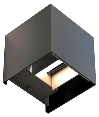 Immagine prodotto di Applique Esterna Techstar® LED Light CUBE, Potenza 6W, A+, Resistente all'Acqua e alla Polvere, Bianco Freddo, 6000K, Alluminio, Nero