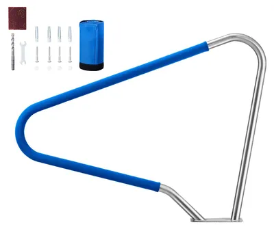Produktbild von VEVOR Poolhandlauf, 39 x 32 Zoll Poolgeländer, Edelstahl mit Bodenplatte für Innen-/Außenpools, Sicherheitsgeländer für Schwimmbecken, rostfreier Haltegriff mit Griffabdeckung und Zubehör für Spas, 1 Stk-3 Biegungen-122x91 cm