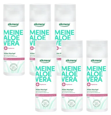 Produktbild von alkmene mildes Aloe Vera Waschgel Gesicht mit Hyaluron 6x 200 ml
