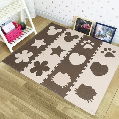 Image de 24pcs Tapis puzzle pour enfants Tapis d'éveil pour bébé Tapis de jeu pour enfants 30x30x1cm