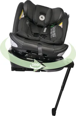 Produktbild von Lorelli Auto Kindersitz Estate mit Isofix Basis und Stabilisierungsbein, Mitwachsender Autositz i-Size 40-150cm, Babysitz, 360 Grad drehbar, schwarz