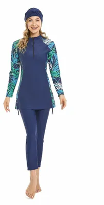 Produktbild von Lang anhaltender UV-Schutz Badeanzug für Damen mit Kopfbedeckung