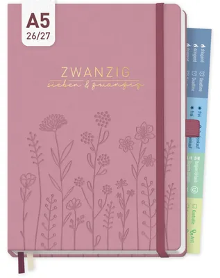 Produktbild von Chäff-Timer Premium 2026/2027 / 17 Monate / A5 / Fine Flowers rosé / KL / Häfft-Verlag