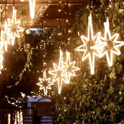 Immagine prodotto di DECOLED Stella illuminata a LED, appesa, 80 x 120 cm, bianco caldo