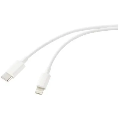 Produktbild von Renkforce RF-5724080, 2 m, Lightning, USB C, Männlich, Männlich, Weiß