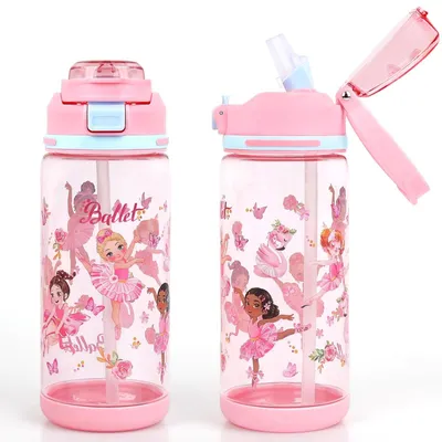Produktbild von Trinkflasche für Kinder, 600 ml, mit Strohhalm, BPA-frei