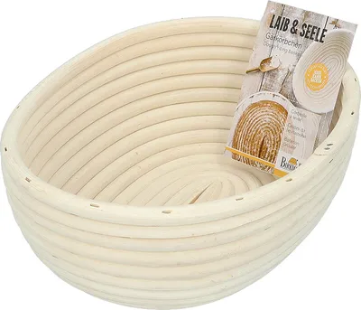 Produktbild von IRKMANN Gärkörbchen, oval, L 24,5 x B 18,5 x H 9,5 cm, bis 1000g Teig, nachhaltig, aus Peddigrohr, 2